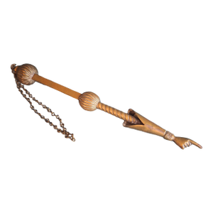 Museum Specimen Antique Brass Torah Pointer Heavy 141g Yad 19th C European Judaica