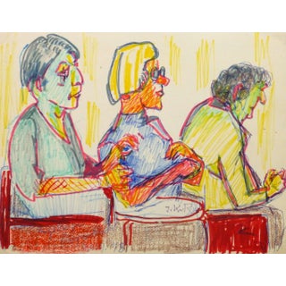 Irmgard Von Reppert, Ink Drawing - the Silent Trio For Sale