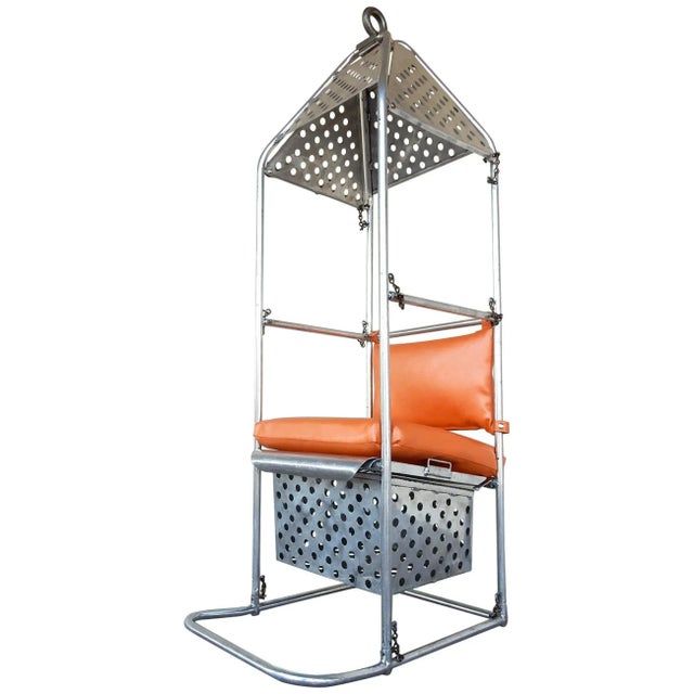1950s Industrial Aluminum Crane or Airplane Hoist Canopy Chair For Sale - Image 13 of 13