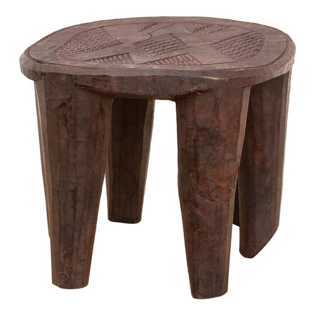 Small Carved Bida African Stool For Sale