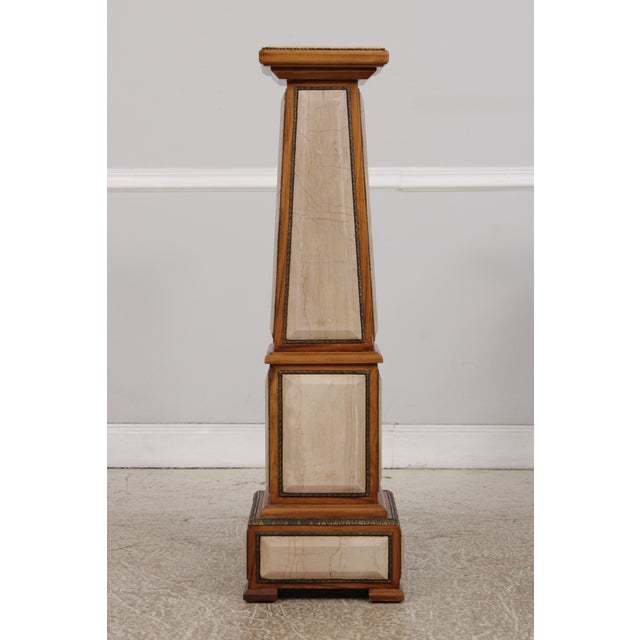 Pair Vintage Marble Panel Neoclassical Pedestals For Sale - Image 4 of 15