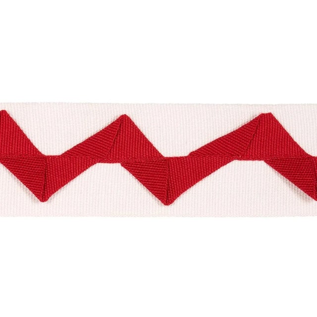 Not Yet Made - Made To Order Sample - Schumacher Lazare Applique Tape in Red on Ivory For Sale - Image 5 of 5