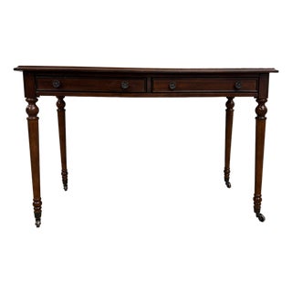 Vintage Regency Revival Directoire Style Leather Top Writing Desk Library Table For Sale