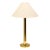 Mid 20th Century Brass Column Table Lamp With Cream Shade For Sale