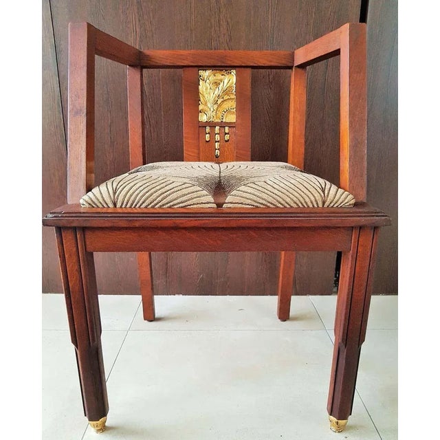 1930s French Art Deco Oak Desk Chair, 1930s For Sale - Image 5 of 18