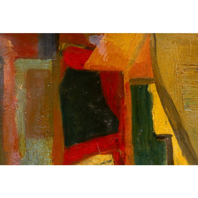 Modern Di Salvo, Abstract Composition with Architectural Forms, 1965, Oil on Canvas For Sale - Image 3 of 15