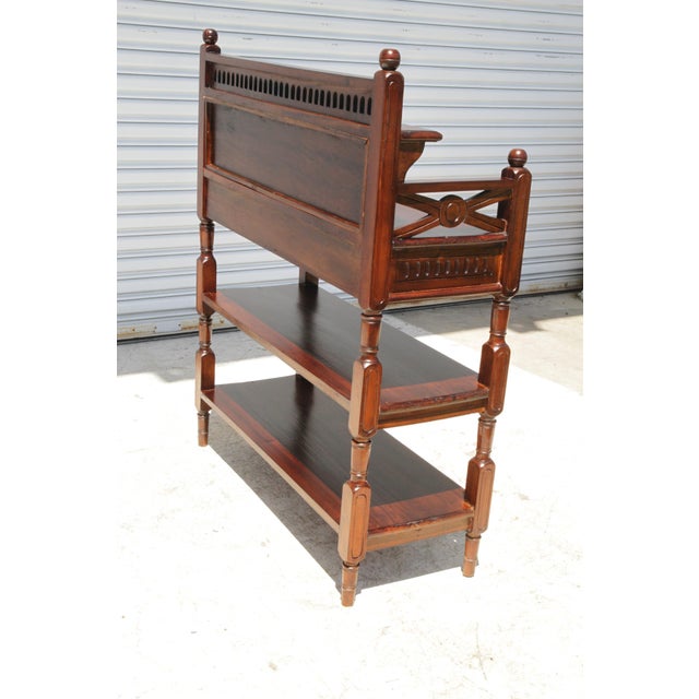 Late 20th Century Mahogany Console Table Hall Table With Mirror For Sale - Image 9 of 10