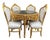 1970s Italian Baroque Gold Marble Leather Dining Set 5Pc For Sale