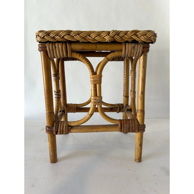 Vintage Wicker/Rattan Stool, Import. For Sale - Image 4 of 6