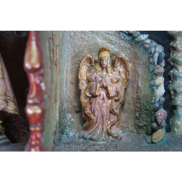 1990s Ann Ruff Large Figural Tiered Folk Art Sculpture Altar Church Shrine Statue 91" For Sale - Image 16 of 18