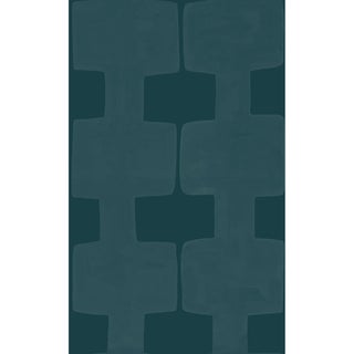 Modern Blocks Wallpaper by Paule Marrot in Teal For Sale