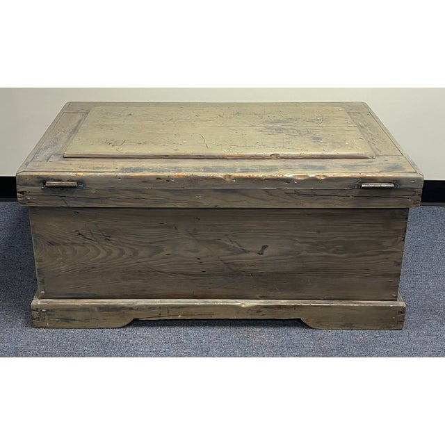Blue 19th Century Rustic Blue Gray Dovetailed Blanket Chest For Sale - Image 8 of 10