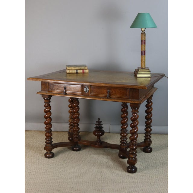 Louis XIII Style Writing Table in Natural Wood For Sale - Image 5 of 12