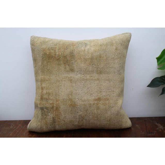 Beige A Pair of Turkish Vintage Rug Decorative Pillow Covers - 20"x20" For Sale - Image 8 of 13
