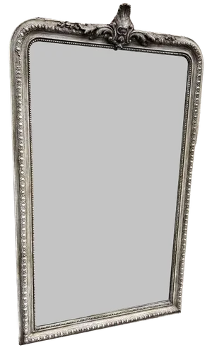 Large Antique French Arched Top Painted Mirror