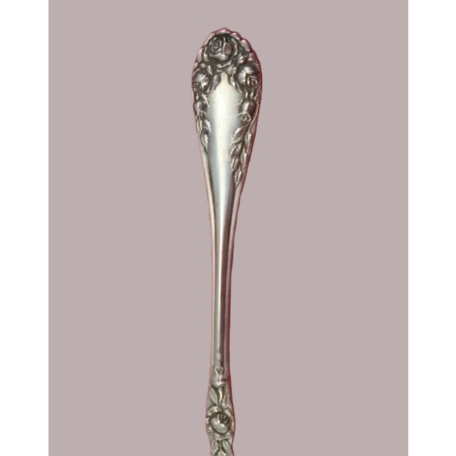 This listing is for a lovely Sterling Silver 5 3/8" teaspoon or coffee spoon made by R. Wallace & Son in the ROSE pattern...