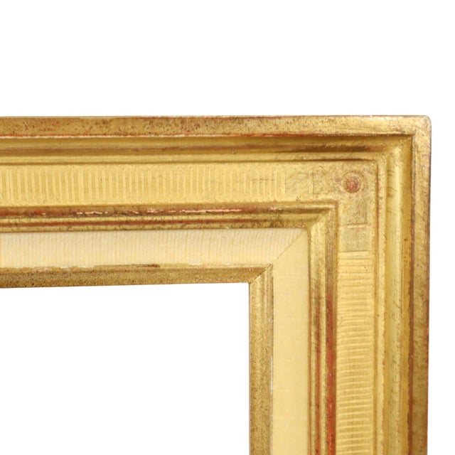 Sleek Gold Wooden Painting Frame For Sale - Image 6 of 15