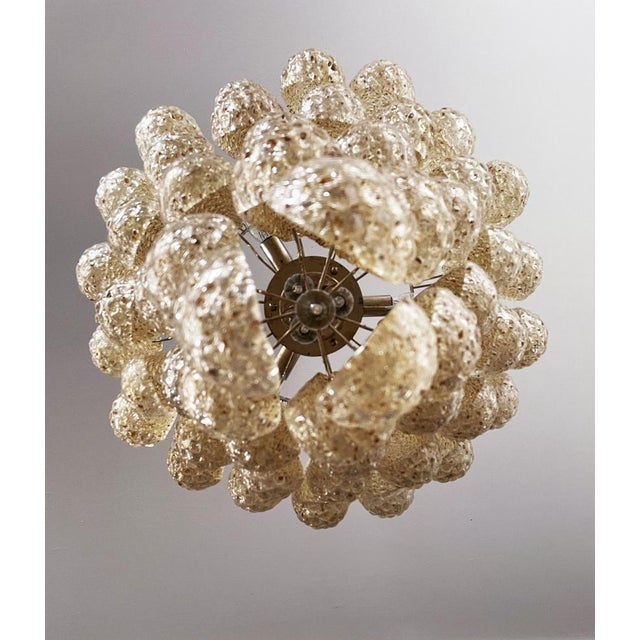 Italian Amber Murano Glass Chandelier with 52 Drop Petals, 1990s For Sale - Image 17 of 18
