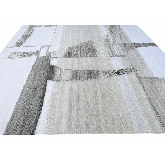 RH Restoration Hardware Nihal Wool Rug – 10' × 14' Multi Grey | 100% Hand-Spun Wool | Hand-Knotted | Abstract Geometric...