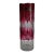 Vintage Clear Crystal Vase Bohemian Ruby Cut Cylinder Etched Silver Overlay For Sale