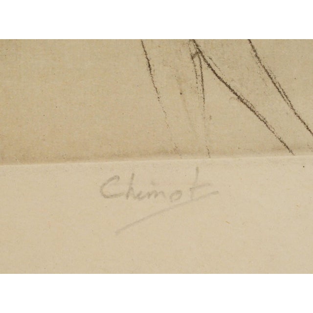 Early 20th Century Édouard Chimot Signed French Female Nude Etching on Paper For Sale - Image 4 of 5