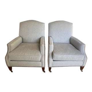 Tcs Designs Upholstered Club Chairs- a Pair For Sale