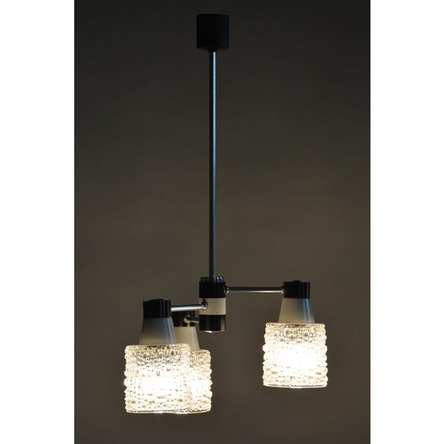 Mid-Century Chandelier in Chrome and Opaline Glass from Drukov, Czech, 1970s For Sale - Image 10 of 12