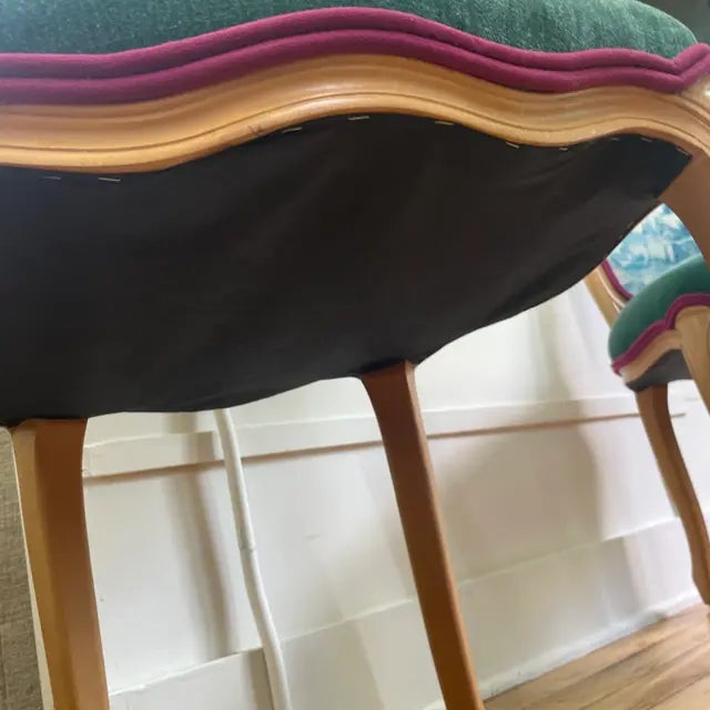 2010s Louis XVI Style Chairs in Clark and Clark Toile Fabric With Kravet Emerald Green Chenille Seats - Set of 4 For Sale - Image 5 of 6