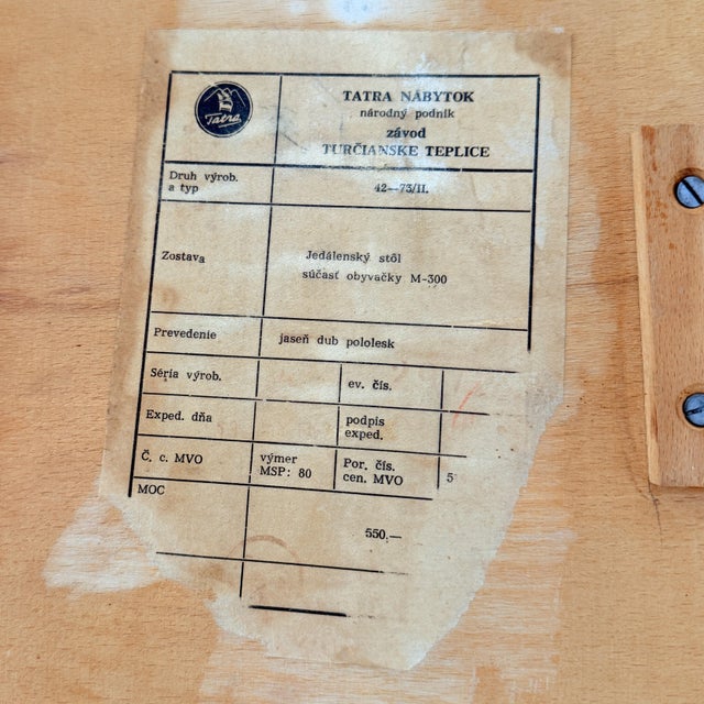 Vintage Extendable Oak Table by František Jirák for Tatra, 1960s For Sale - Image 16 of 17