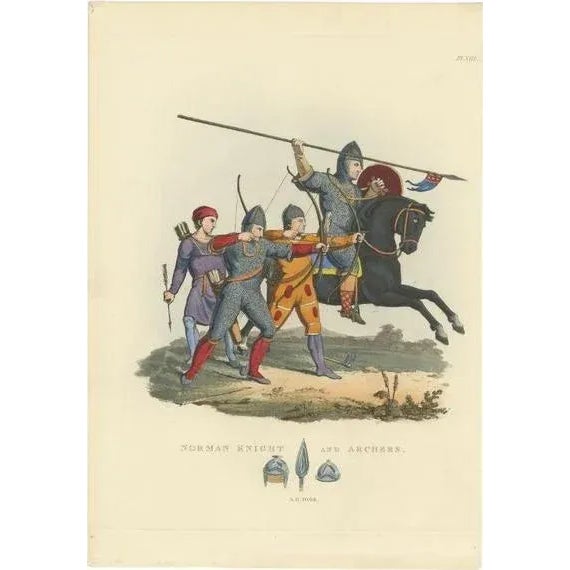 Knight and Archers, 1842, Paper For Sale - Image 6 of 6
