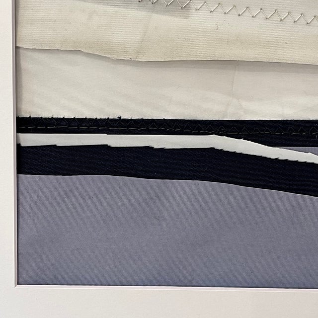 Contemporary Semi-Abstract​ Mixed Media Nautical Sailcloth Landscape​ - By JJ-Hogan | Open Wide My Heart, Framed For Sale - Image 4 of 9