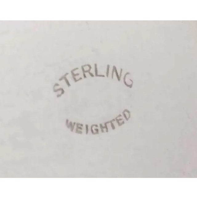 American 15 Inch American Antique Silver Three-Light Candelabra For Sale - Image 3 of 10