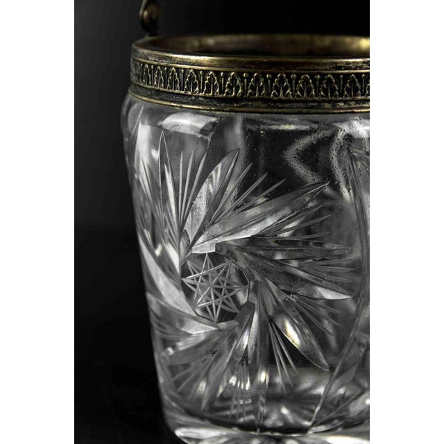 Vintage Glass Wine Cooler with Brass Handles, Italy, 1970s For Sale - Image 3 of 5