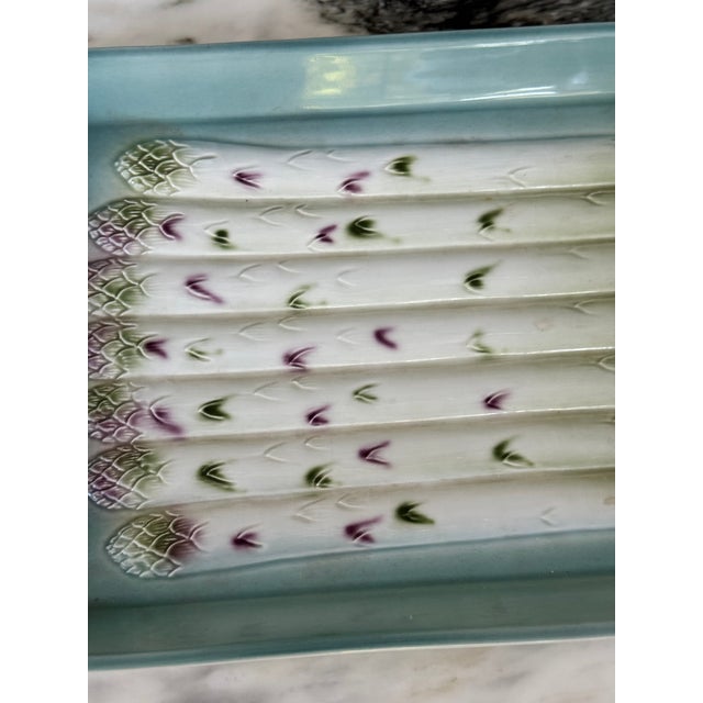 Contemporary Made in Italy Vintage Asparagus Plate With Handles For Sale - Image 3 of 17