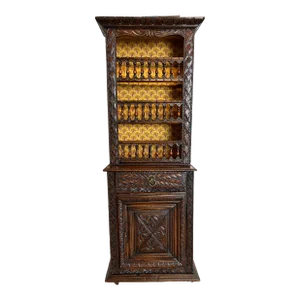 Victorian Style Carved Bookcase - Cupboard