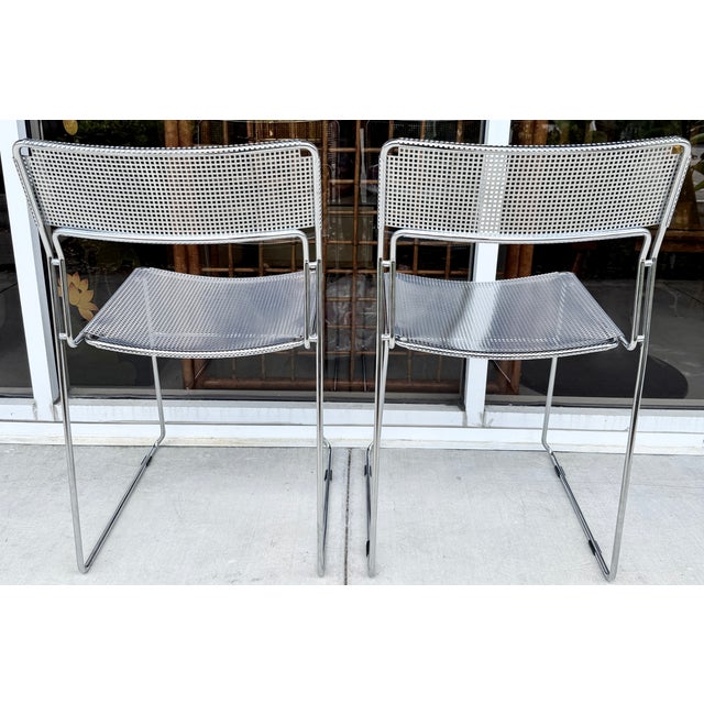 Postmodern Pair of Italian Postmodern Sultana Stackable Chairs by Arrben For Sale - Image 3 of 8