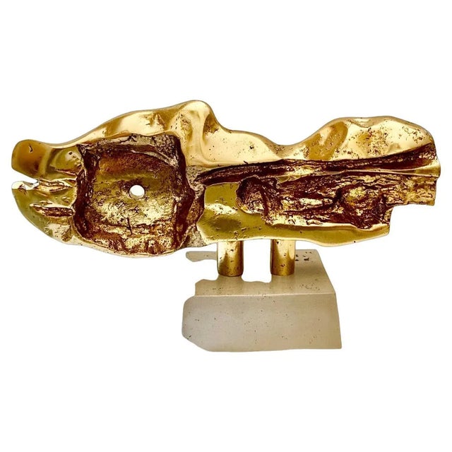 Gold Clock Sculpture with Gold Plating by David Marshall, Spain, 1960 For Sale - Image 8 of 8