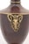 1980s 1980s Neoclassical Enameled Oxblood & Brass Rams Head Lamps, Attr. Chapman For Sale - Image 5 of 6