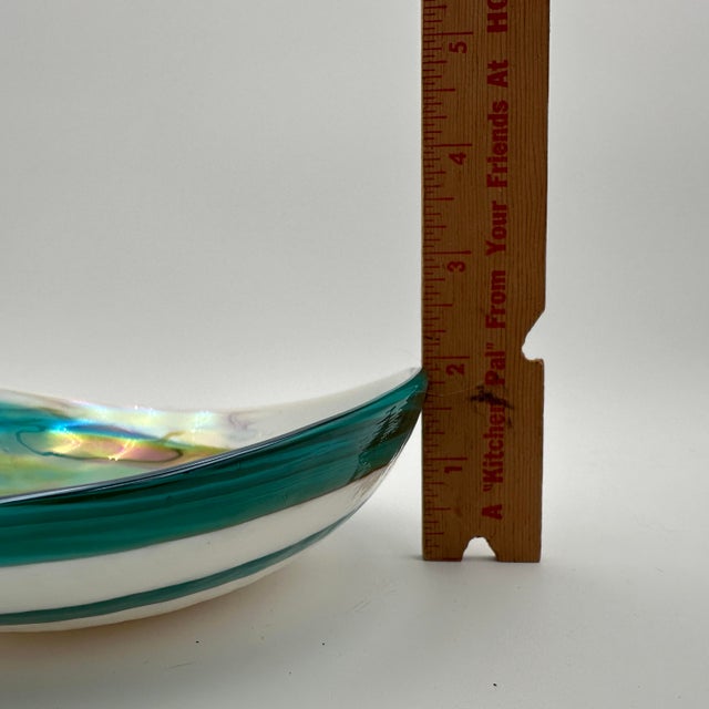 Murano Glass Dish Home Decor Opalescent Swirl For Sale - Image 9 of 9