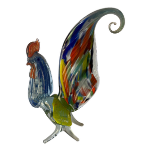 Vintage Murano Hand Blown Glass Rooster Sculpture