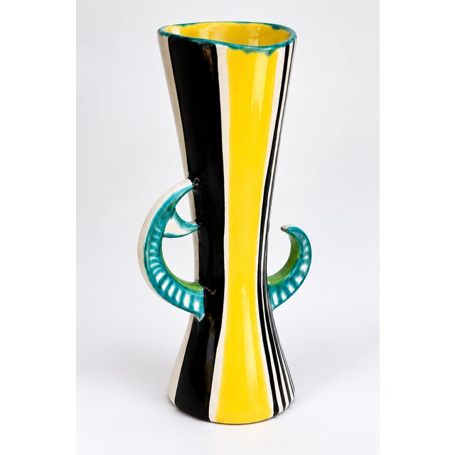 Mid-Century Modern Ceramic Vase from Gabriel Fourmaintraux, France, 1950s For Sale - Image 3 of 9