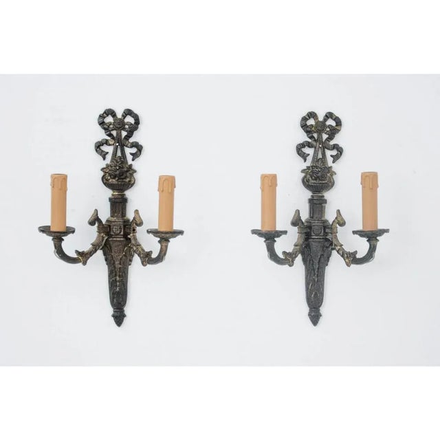 Gold Antique Wall Lamps, France, 1890, Set of 2 For Sale - Image 8 of 8