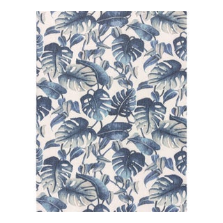 The House of Scalamandré Rainforest Warp Print Fabric, Blue Mirage For Sale