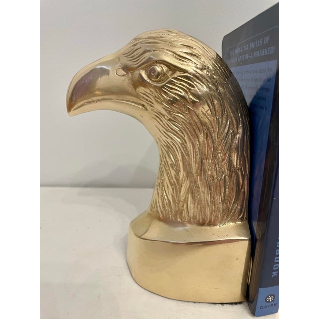 Pair of Vintage Brass Eagle Bookends For Sale In New York - Image 6 of 8