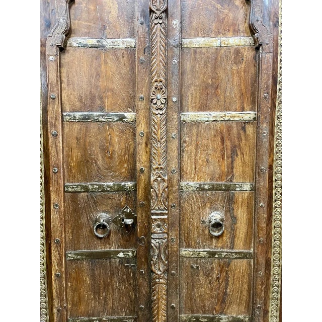 Antique Indian Teak Rustic Double Doors – A Statement Pair For Sale - Image 4 of 12