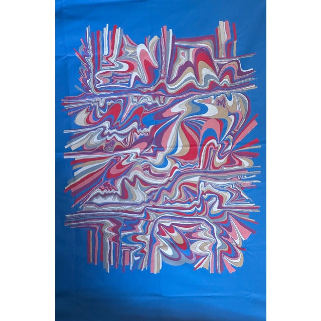 1970s Abstract Psychedelic 1960's-1970's Textile Tapestry For Sale - Image 5 of 6