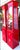 Pair of Vintage Spanish Revival style obelisk cabinets newly refinished in a vibrant red lacquer with solid brass hardware...
