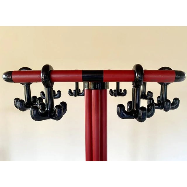 Metal Red and Black Coat Rack, 1980s For Sale - Image 7 of 11