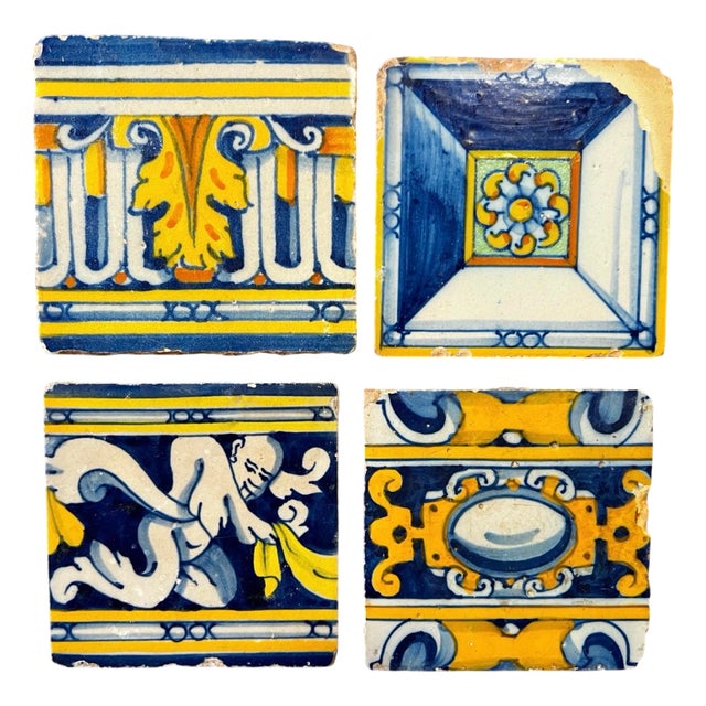 Triana Tiles, 1600, Set of 4 For Sale