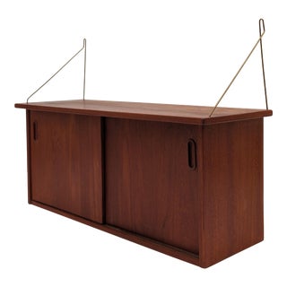 Wall-Mounted Original Danish Shelf-, Drawers, Bookcase Teak , 1960s For Sale